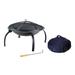 Living Accents 34 in. W Steel Portable Round Wood Fire Pit