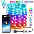 DYstyle 50-200LED Waterproof USB Copper Wire Lights Smart APP Bluetooth Music Control Timer RGB Fairy String Light For Christmas Party Weeding Decotation