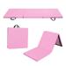 Matladin 6 Folding Tri-Fold Gymnastics Gym Exercise Aerobics Mat 6ft x 2ft x 2in PU Leather Tumbling Mats(Pink)