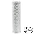 3-Pack Replacement for GE GXWH20S Activated Carbon Block Filter - Universal 10 inch Filter for GE SINGLE SUMP WHOLE HOME FILTRATION SYSTEM - Denali Pure Brand