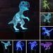 Porfeet Dinosaur 3D Illusion Color Changing LED Desk Light Child Room Table Night Lamp(12# B)