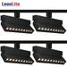 LEONLITE 24W Dimmable LED Track Lighting Heads Rotatable 10 Heads LED Linear Track Light Compatible with H Type Track System 1300lm 120W Eqv. CRI90 3000K Warm White Black Pack of 4