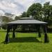 13x10 Ft Outdoor Patio Gazebo Canopy Tent with Ventilated Double Roof and Mosquito Net Four Sides Detachable Mesh Screen Suitable for Lawn Garden Backyard and Deck Gray Top