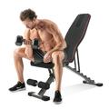 Delfy Adjustable Weight Bench Foldable Fitness Workout Bench Weight Lifting Sit-up Multi-use Exercise Bench Flat Incline Decline Bench Press for Home Gym Training