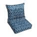 Humble and Haute Graphic Indigo and Navy Indoor/ Outdoor Chair Cushion and Pillow Set 30 x 27 x 5