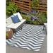 Unique Loom Dalgalar Indoor/Outdoor Coastal Rug Navy Blue/Ivory 9 x 12 2 Rectangle Chevron Coastal Flatweave Perfect For Patio Deck Garage Entryway