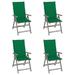 vidaXL Outdoor Recliner Chairs Patio Chair with Cushions Solid Wood Acacia