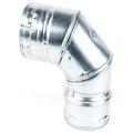 DuraVent 4 in. Dia. x 4 in. Dia. 90 deg. Galvanized Steel/Stainless Steel Stove Pipe Elbow (Pack of 2)