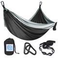 9 FT Hammock -Hammock in A Bag -Beach Hammock -SendCord Hideaway Nylon Hammocks for Outdoors -Parachute Hammock with Upraded Straps -Two Person Hammock for Camping Backyard Patio Balcony-BLK