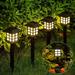 Dicasser Solar Garden Lights 2 Pack Solar Path Lights Solar Walkway Lights Outdoor Solar Pathway Lights Outdoor Waterproof for Garden Patio Yard Landscape Pathway and Driveway