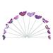 Purple Artificial Flowers Fake Dried Plants & Resin Vase 12Pcs Butterfly Stakes Outdoor Yard Planter Flower Pot Bed Garden Decor Art