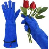 Hometimes Rose Pruning Gloves for Women Gardening Long Ladies Thorn Proof Garden Gloves (Large Rosy)