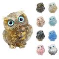 Shenmeida 1Pc Resin Owl Statues for Garden Decoration Artificial Owl Garden Decor Vivid Faux Outdoor Owl for Ornament Yard Indoor Home