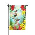 Hummingbird Garden Flags Flower Garden Yard Flags 12 X 18 Double Sided Polyester Welcome House Flag Banners For Decorative Garden