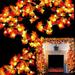 Solar Maple Leaves Garland String Light Fall Decor 32Ft/100LED Fall Leaves Thanksgiving Decorations Waterproof Autumn Garland Lights for Outdoor