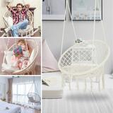 CLEARANCE! Hammock Chair Macrame Swing Max 330 Lbs Hanging Cotton Rope Hammock Swing Chair for Indoor and Outdoor