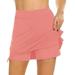 MRULIC skirts for women For Running Active Performance Women s Skirt Lightweight Tennis Skort Sport Skirt Pink + L