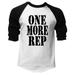 Men s One More Rep V283 White/Black Raglan Baseball T-shirt 3X-Large