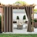 TOPCHANCES Outdoor Patio Curtains - Heavy Weighted Porch Waterproof Curtains Outside Shade for Farmhouse Cabin Pergola Cabana Corridor Terrace Brown 1 Panel 52 x 94 inches Long