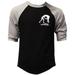 Men s MMA Wrestling Emblem Black/Gray Raglan Baseball T-Shirt 2X-Large Black/Gray