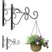 Hanging Plant Bracket Wall Mounted Hanging Plant Hook (10-inch Set of 2) Rustproof Heavy Duty Hanging Basket Hook Decorative Plant Hanger Bracket for Hanging Planter Flower Lantern Bird Feeder