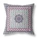 HomeRoots 414627 20 in. Holy Floral Indoor & Outdoor Throw Pillow Muted Pink & Grey