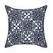 Plow & Hearth Indoor/Outdoor Embroidered Lacework Throw Pillow - Navy