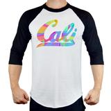 Men s Pastel Abstract Cali B371 PLY Raglan Baseball T-Shirt X-Large