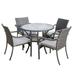 Noble House San Pico 5 Piece Outdoor Dining Set in Gray