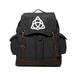 Triquetra Pagan Wiccan Canvas Rucksack Backpack w/ Leather Straps Black & White