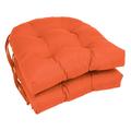 Blazing Needles Solid Twill U-Shaped Tufted Chair Cushions (Set of 2) 16 Tangerine Dream
