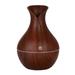 Aromatherapy Walnut Wood Grain Vase Humidifier 130ml Portable Essential Oil Diffuser with 7 Color changing LED light