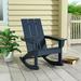 GARDEN Modern Plastic Outdoor Rocking Chair for Patio Porch Navy Blue