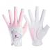 Merotable 2 Pcs Lady Microfiber Golf Gloves Women Girls Silicone Anti-Slip Breathable Mittens Breathable Sports Gloves Golf Accessories