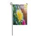 SIDONKU Green Macro Yellow Hibiscus Flower Orange Beautiful Beauty Bloom Blooming Garden Flag Decorative Flag House Banner 12x18 inch