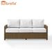 Crosley Furniture Bradenton Traditional Fabric Outdoor Sofa in White/Brown