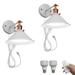 FSLiving Remote Control Adjustable Light Beam & Angle Wall Sconce Vintage Design White Metal Wall Light Nightstand Lamp for Bedroom Reading Loft Wall Painting Bulb Included - Set of Two