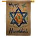 Ornament Collection H191077-BO 28 x 40 in. Happy Hanukkah House Flag with Winter Double-Sided Decorative Vertical Flags Decoration Banner Garden Yard Gift