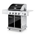 Heavy-Duty 5-Burner Propane Gas Grill - Stainless Steel Grill 4 Main Burner with 1 side burner 52 000 BTU Grilling Capacity Electronic Ignition System Built-in Thermometer - NutriChef NCGRIL2