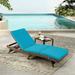 Vicluke Patio Chaise Lounge Chair Steel Outdoor Chaise Lounge with Adjustable Backrest and Removable Cushion Garden(Blue)