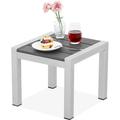 SERWALL Aluminium Outdoor Side Table 15.7 x15.7 x13.8 Patio End Table Gray