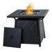 Sophia & William 28 inch Outdoor Gas Fire Pit Table with Lid 50 000 BTU