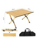 Hoyotik Aluminum Alloy Roll-Top Camping Table Outdoor Folding Table Non-slip Mini Picnic Table for Traveling Hiking Camping(90cm*60cm*45cm)