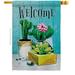 Breeze Decor Succulent Welcome Country Living Southwest 28 x 40 in. Double-Sided Decorative Vertical House Flags for Decoration Banner Garden Yard Gift