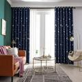 Blackout Curtains for Living Room Bedroom - Grommet Thermal Insulated Room Darkening Printed Curtains for Living Room Kids Bedroom Kitchen Set of 2 Panels