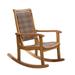 Outdoor Interiors All-Weather Breathable Wicker Eucalyptus Wood Rocking Chair for Decks Patios and Porches Mocha Brown