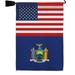 Us New York Garden Flag Set States 13 X18.5 Double-Sided Yard Banner