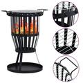 Carevas Garden Fire Pit Basket with BBQ Grill Steel 19