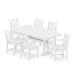 POLYWOOD Chippendale 7-Piece Nautical Trestle Dining Set in White