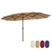 15x9ft Outdoor Patio Umbrella Large Double-Sided Rectangular Umbrella with 12 Steel Ribs & 3 Air Vents Twin Patio Market Umbrella for Garden Backyard Poolside & Beach Taupe